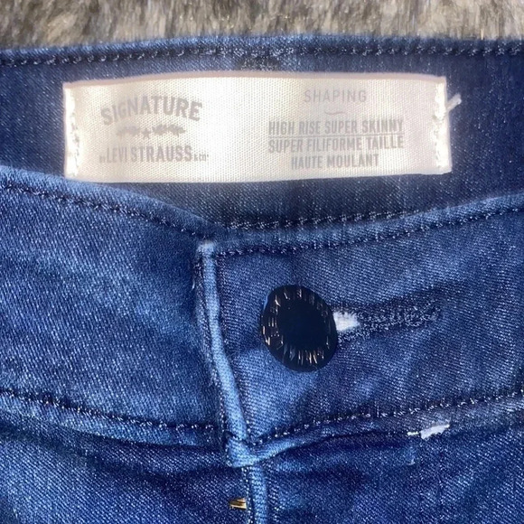 Levi’s strauss signature dark blue wash high  waisted super skinny jeans - Picture 6 of 15